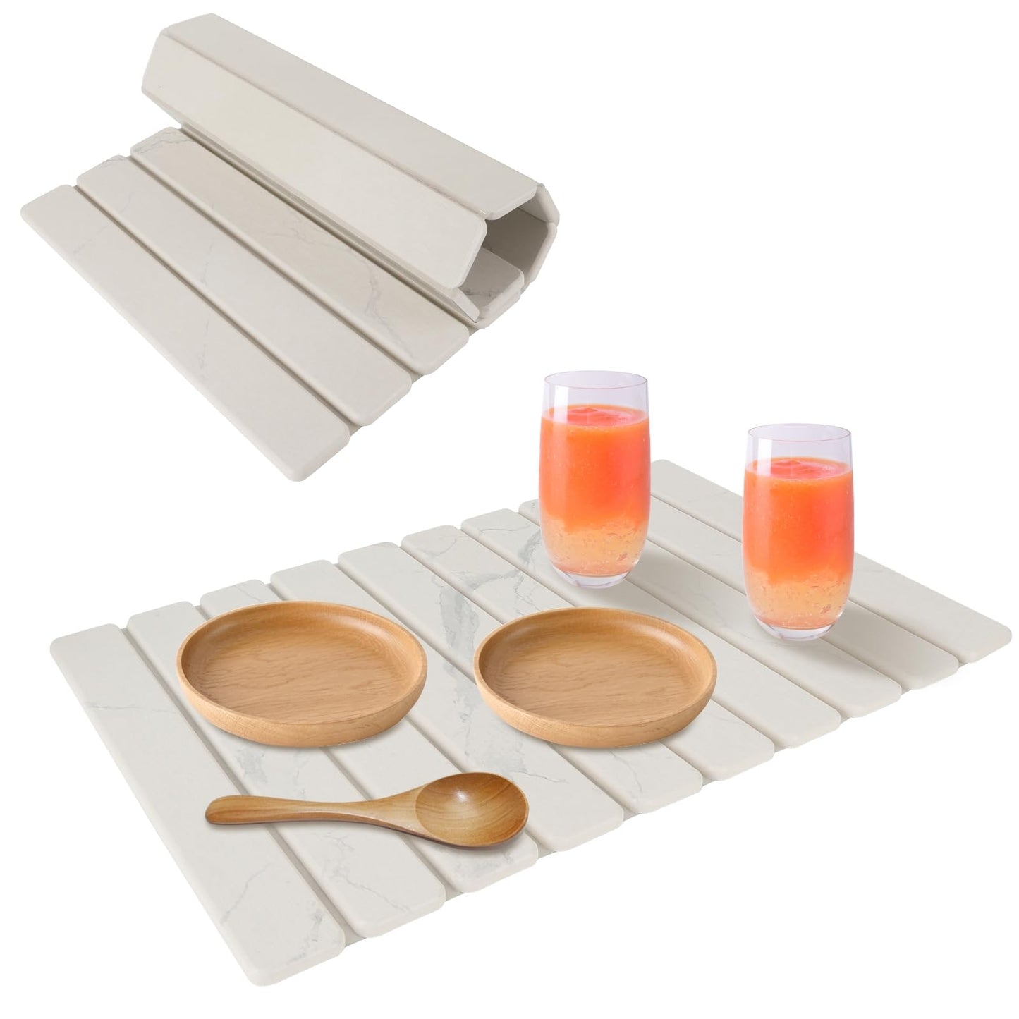 Marble Stone Dish Drying Mat – 24 × 16″ Fast-Absorbing Counter Mat