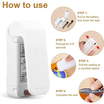 Mini Heat Bag Seal Machine Package Sealer Bags Thermal Plastic Food Bag