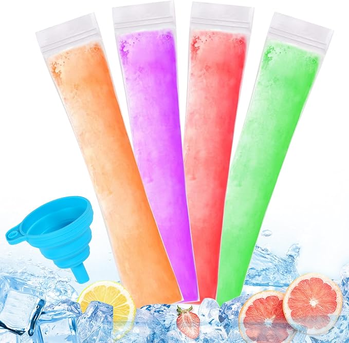 50 Practical DIY Ice Pop Bags| Self-Sealing Disposable Molds for Homemade Ice Sticks