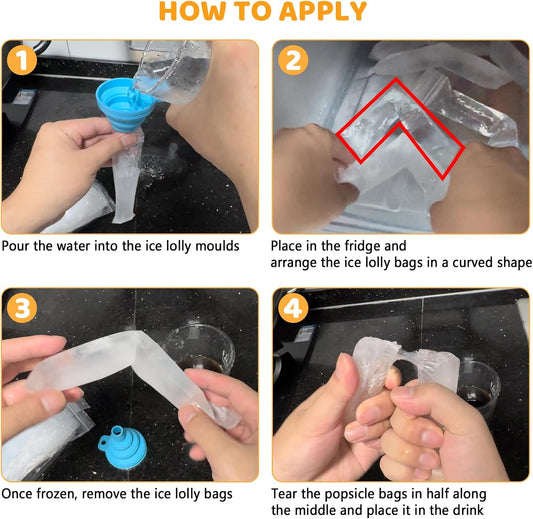 50 Practical DIY Ice Pop Bags| Self-Sealing Disposable Molds for Homemade Ice Sticks