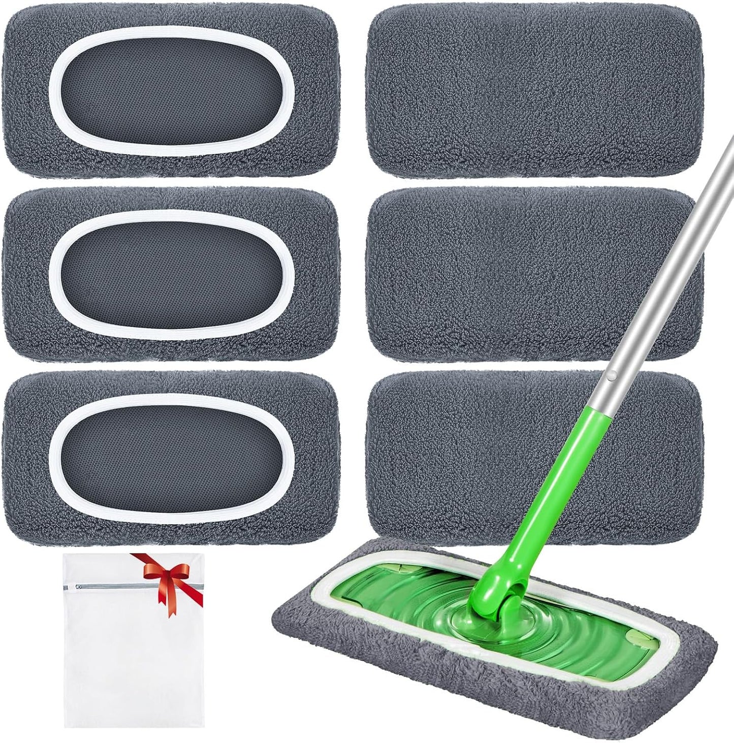 4-Pack Reusable Microfiber Mop Pads – Ultra-Absorbent & Deep-Cleaning