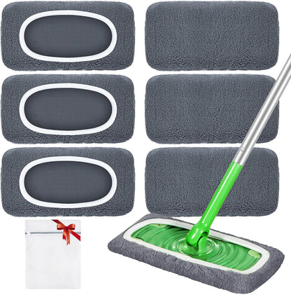 4-Pack Reusable Microfiber Mop Pads – Ultra-Absorbent & Deep-Cleaning