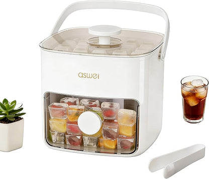 Double-Layer Ice Cube Maker – Easy Press Ice Ball Mold with Storage Box
