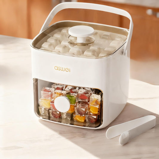 Double-Layer Ice Cube Maker – Easy Press Ice Ball Mold with Storage Box