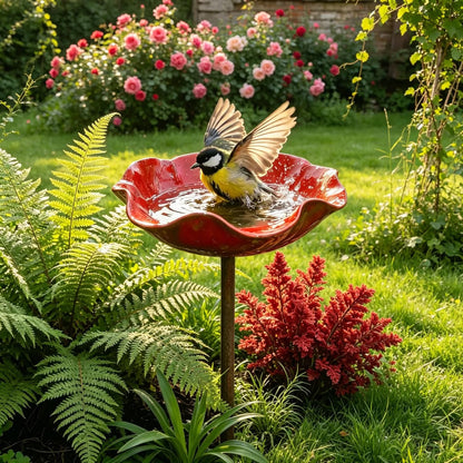 Handcrafted Outdoor Metal Flower Garden Stakes