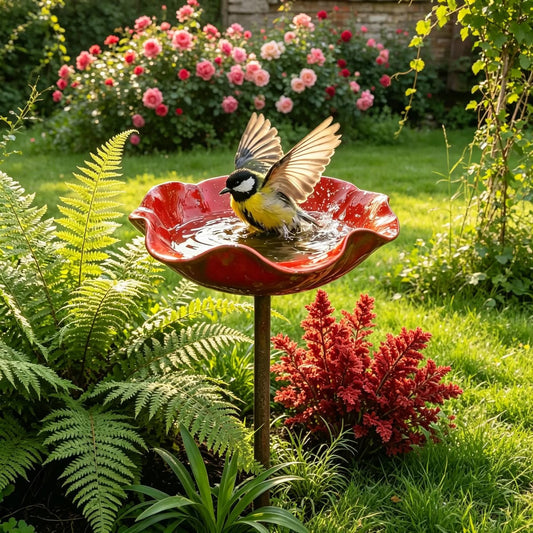 Handcrafted Outdoor Metal Flower Garden Stakes