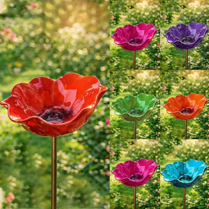 Handcrafted Outdoor Metal Flower Garden Stakes