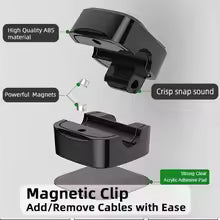 Desk Cable Management Set of 6 Cable Clips with Cord Organizer Black