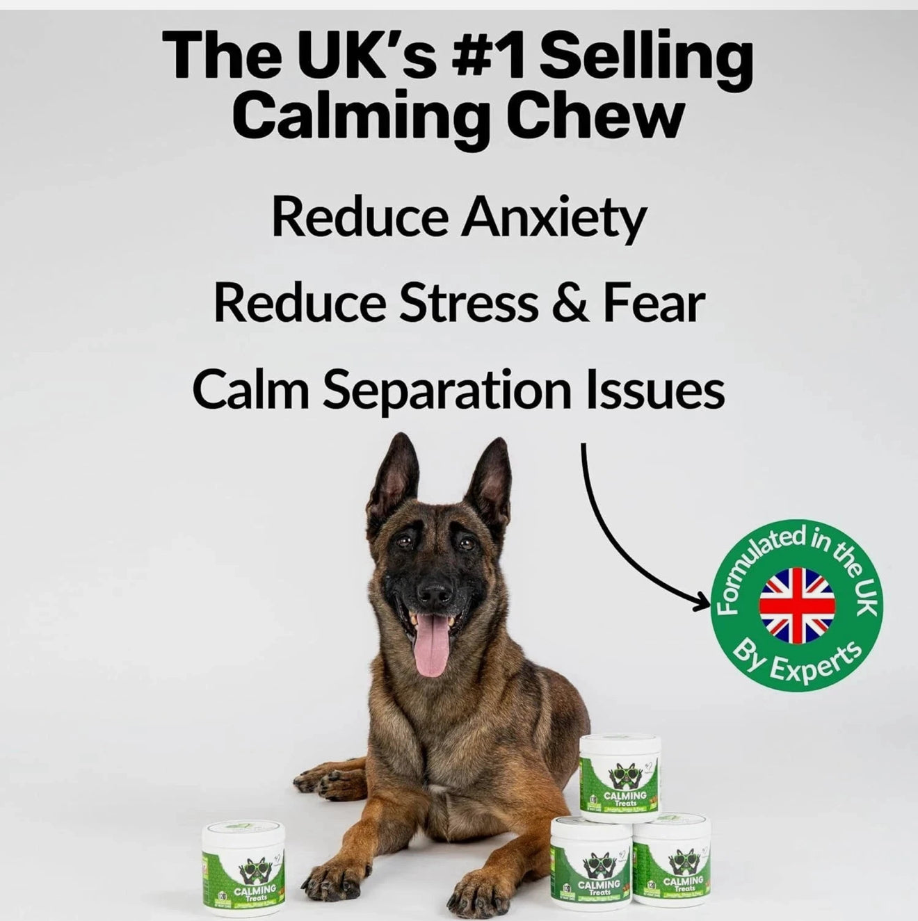 NutriPaw Calming Treats For Dogs - Reduce Stress, Fear, Separation, Barking, UK