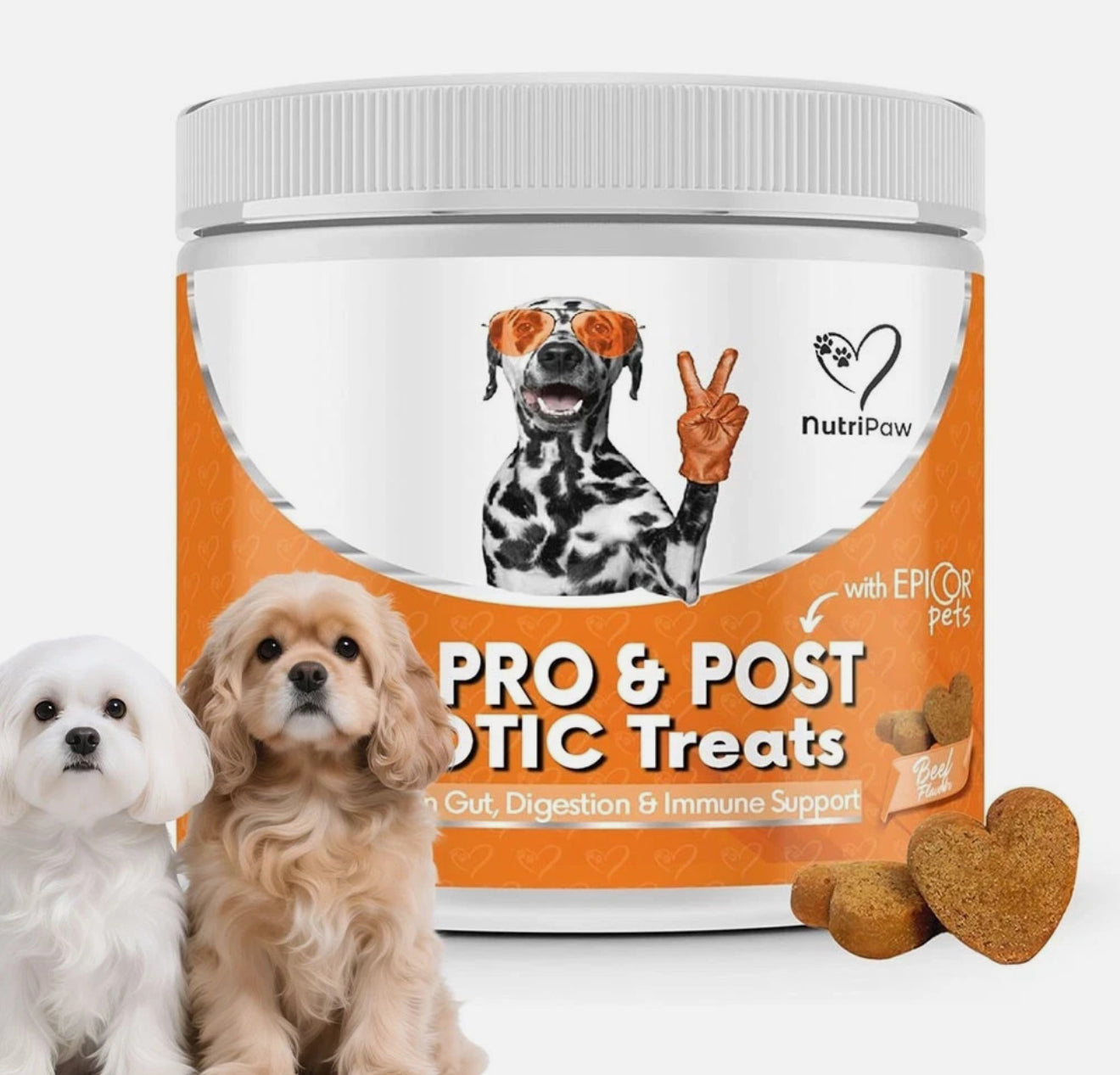 NutriPaw Pre, Pro & Postbiotic Digestive Treats For Dogs - Gut Health, Sensitive