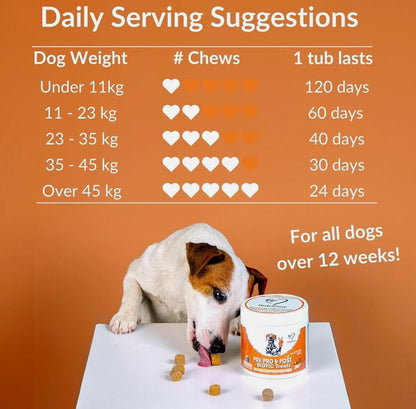 NutriPaw Pre, Pro & Postbiotic Digestive Treats For Dogs - Gut Health, Sensitive
