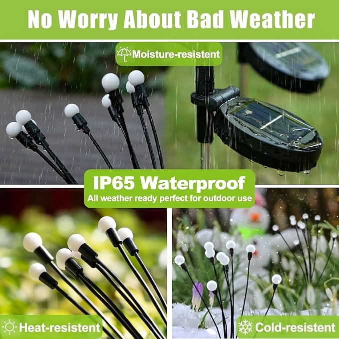 GlowFly LED Solar Firefly Garden Lights | Waterproof Outdoor Landscape Lighting ✨