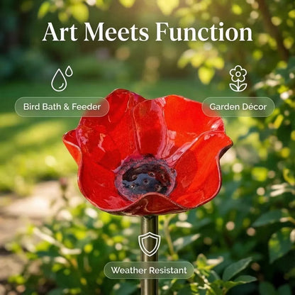 Handcrafted Outdoor Metal Flower Garden Stakes