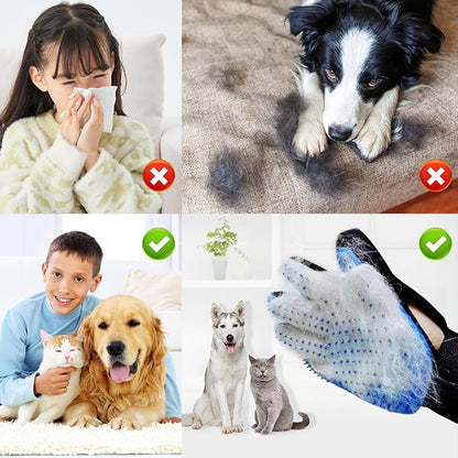 Pet Hair Remover Cat Cleaning Grooming Comb |No Wash Silicone Gloves| Solid Color Pet Bath Brushcat and Dog Supplies