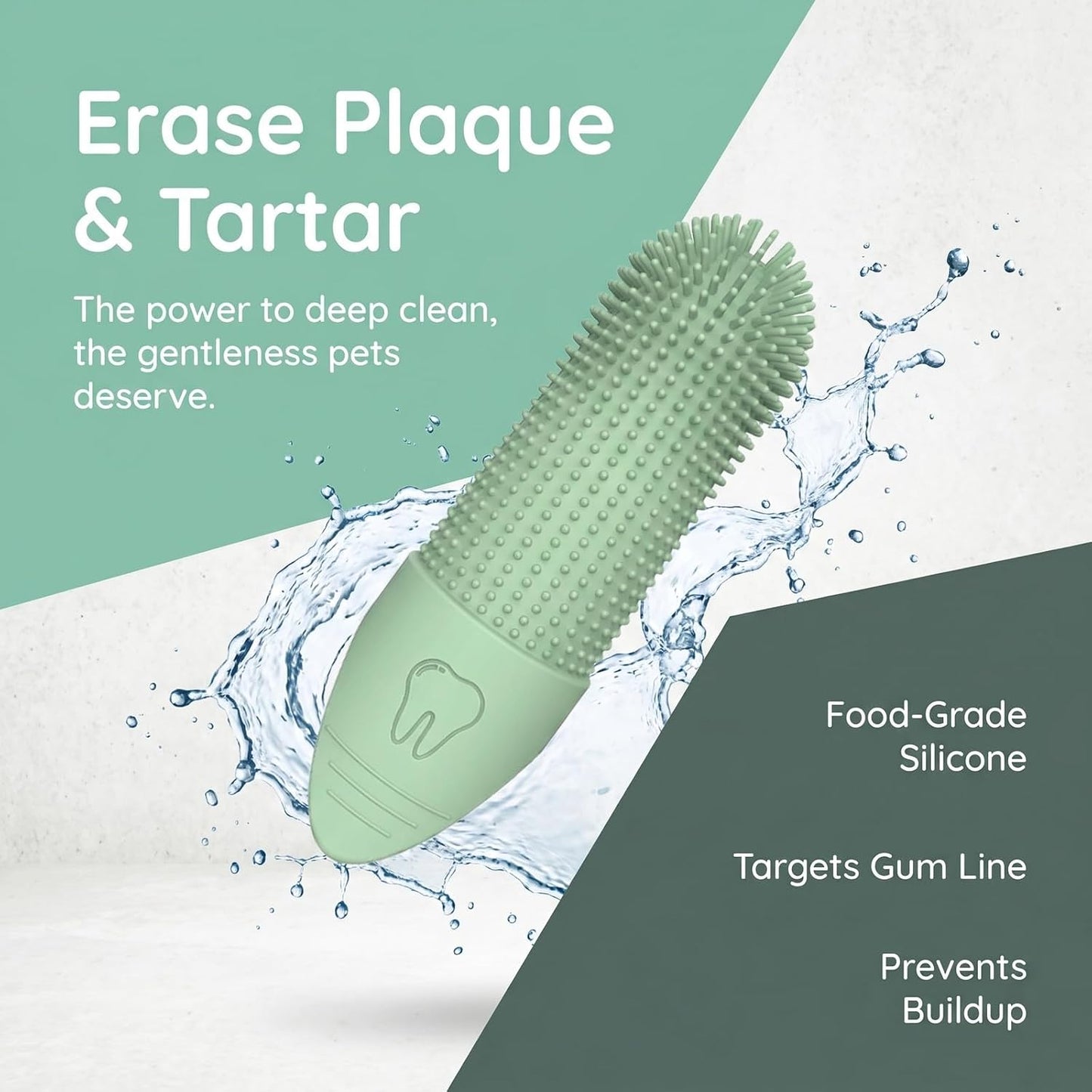 Soft Silica Gel Toothbrush For Dog and Cat Dental Kit: 3 Food Grade Silicone Dog and Cat Finger Toothbrushes For 360 Cleanings