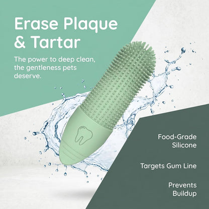 Soft Silica Gel Toothbrush For Dog and Cat Dental Kit: 3 Food Grade Silicone Dog and Cat Finger Toothbrushes For 360 Cleanings